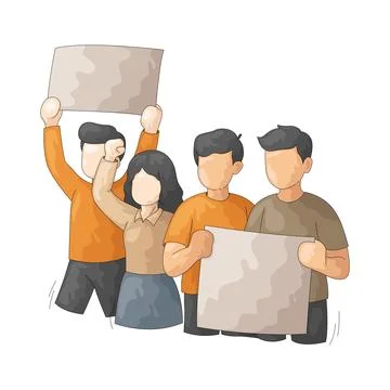 Protest march illustration Stock Illustration