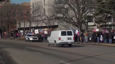 Protest Marchers Downtown Stock-Footage 210534835