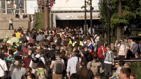 Protest marches in the city. Stock Footage 117537277