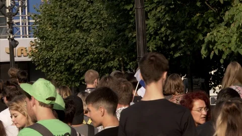 Protest marches in the city. Stock Footage 117537291