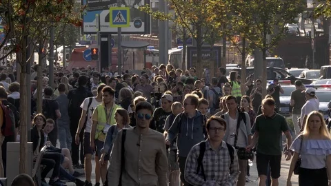 Protest marches in the city. Stock Footage 117538095