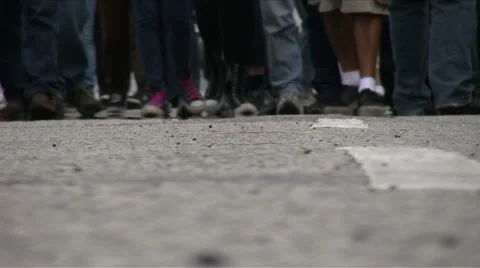 Protest / Marching feet Stock Footage