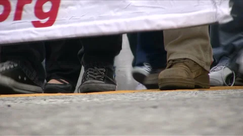Protest / Marching feet Stock-Footage 1805733