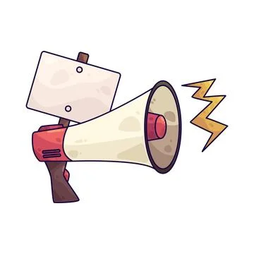 Protest megaphone illustration Ilustração Stock