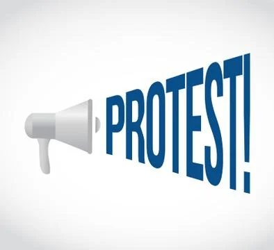 Protest megaphone message at loud. concept Stock Illustration