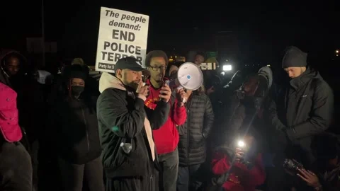 Protest in Memphis after release of Tyre Nichols video, US, US - 28 Jan 2023 Stock-Footage 231543630