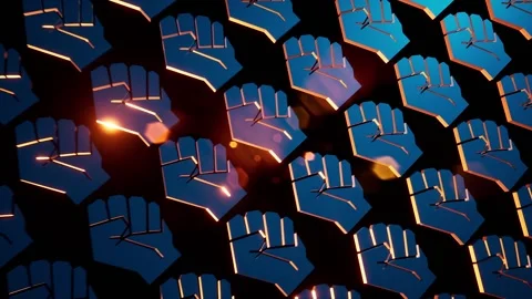 Protest movement. Activists network. Symbol of protest animation. Stock Footage 133330698