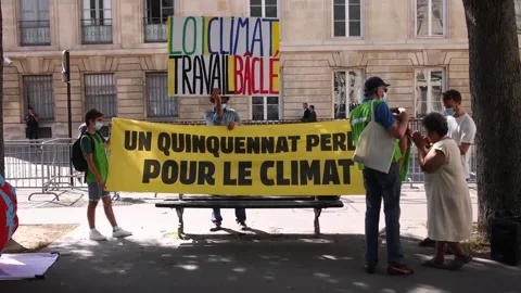 Protest in Paris against climate crisis, París, FR - 20 Jul 2021 Stock Footage 204048856