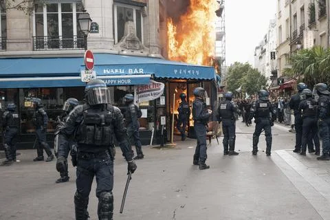 Protest in Paris Stock Photos