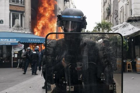 Protest in Paris Stock Photos