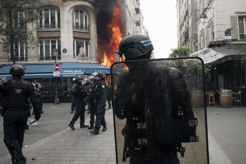 Protest in Paris Stock Photos