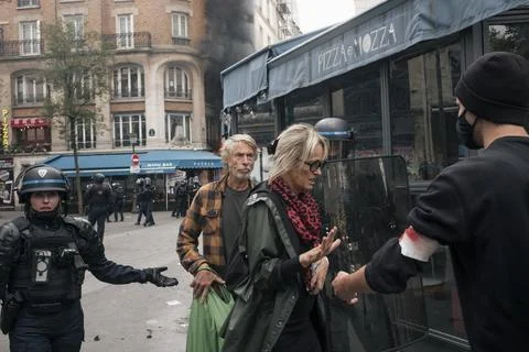 Protest in Paris Stock Photos