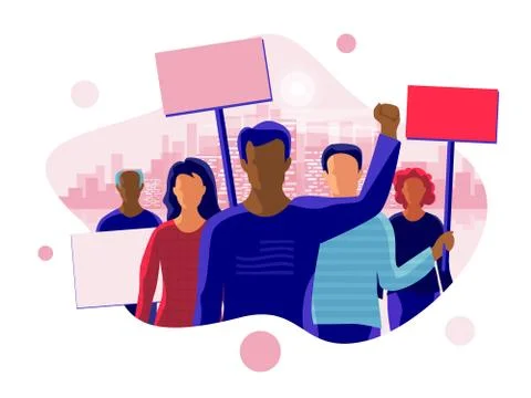 Protest-people-C Stock Illustration