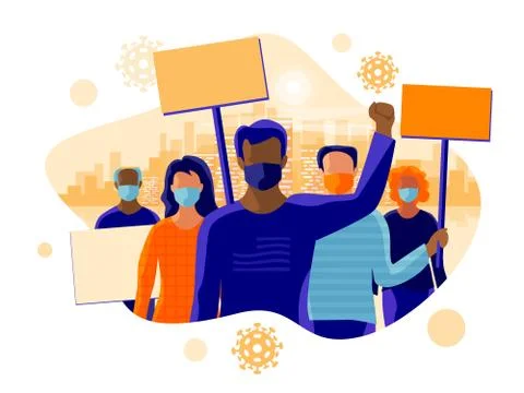 Protest-people-A Stock Illustration