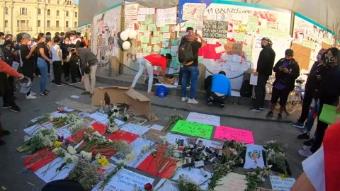 Protest in Peru for coup in 2020 amid the global covid-19 pandemic Stock Footage 147970113