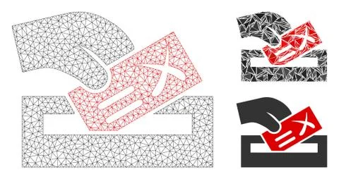 Protest Poll Vector Mesh Network Model and Triangle Mosaic Icon Stock Illustration