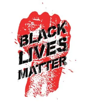 Protest poster with text BLM. Stock Illustration