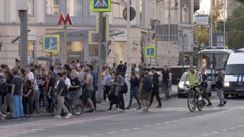 Protest processions in the city center. Stock Footage 117536362