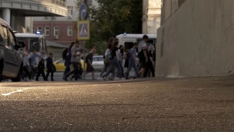 Protest processions in the city center. Stock Footage 117536410