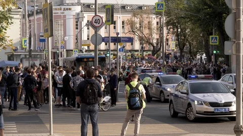Protest processions in the city center. Stock Footage 117537407