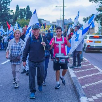 Protest rally in Haifa Stock Photos
