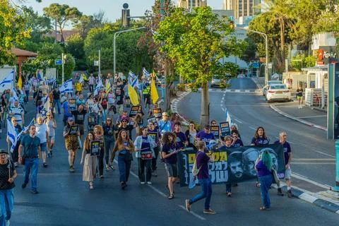 Protest Rally in Haifa Stock Photos