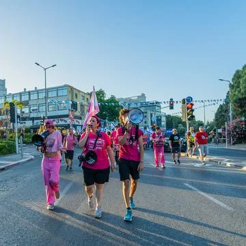 Protest Rally in Haifa Stock Photos