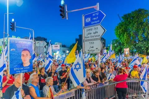 Protest Rally in Haifa Stock Photos