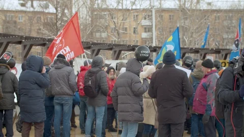 Protest rally in Moscow Stock Footage 127685386