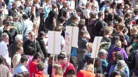 Protest Rally University Campus Stock Footage 649053
