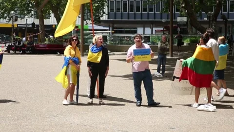 Protest at Red Cross Stock-Footage 232444664