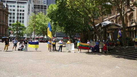 Protest at Red Cross Stock-Footage 232444688