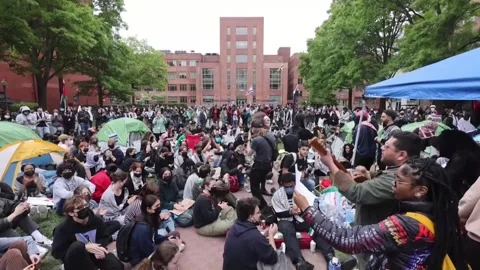 Protest repression boosts US pro-Palestinian student movement, Washington, US -  Stock Footage 273760669