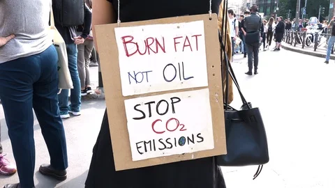 Protest sign for global strike for climate, Friday for future, Milan Italy Видео 110725131