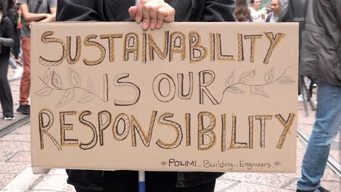 Protest sign for global strike for climate, Friday for future, Milan Italy Видео 125137737