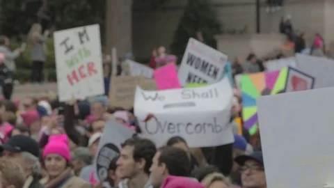 Protest Signs And Marching 3 - Womens March DC Stock Footage 81257500