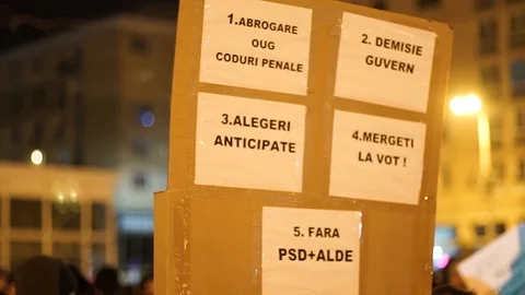 Protest signs at night Stock Footage 90126482