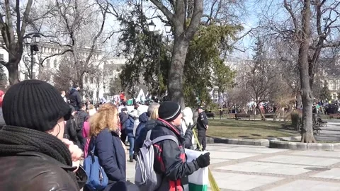 Protest in Sofia, Bolgaria against the countrys neutrality over the war in Stock-Footage 172428131