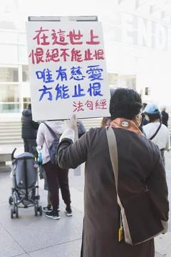 Protest to stop anti-Asian hate Stock Photos