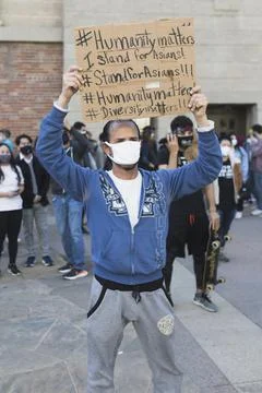 Protest to stop anti-Asian hate Stock Photos