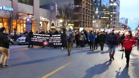 Protest in the street Stock Footage 105346911