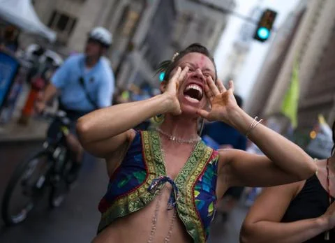 Protest in street. Stock Photos