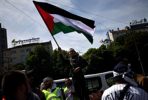 A protest in the support of Palestine people, Sofia, Bulgaria - 22 May 2021 Stock Photos