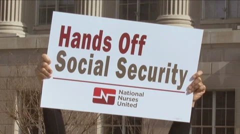 Protest in support of Social Security Stock Footage 1073115