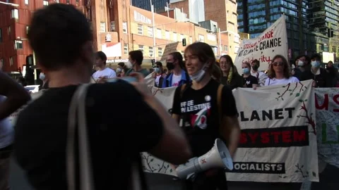 Protest: Uni Students Demand Real Climate Action Stock Footage 202826273