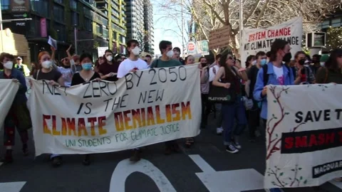 Protest: Uni Students Demand Real Climate Action Stock Footage 202826289