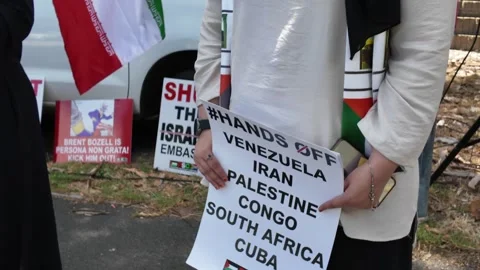 Protest at United States consulate in Cape Town Video stock 329183885