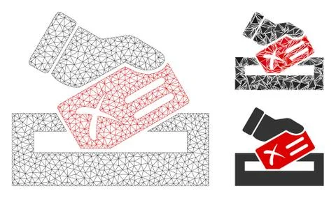 Protest Vote Vector Mesh 2D Model and Triangle Mosaic Icon Stockillustratie
