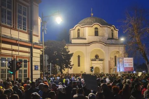 Protest walk in ?a?ak Stock-Fotos