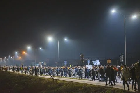 Protest walk in ?a?ak 스톡 사진